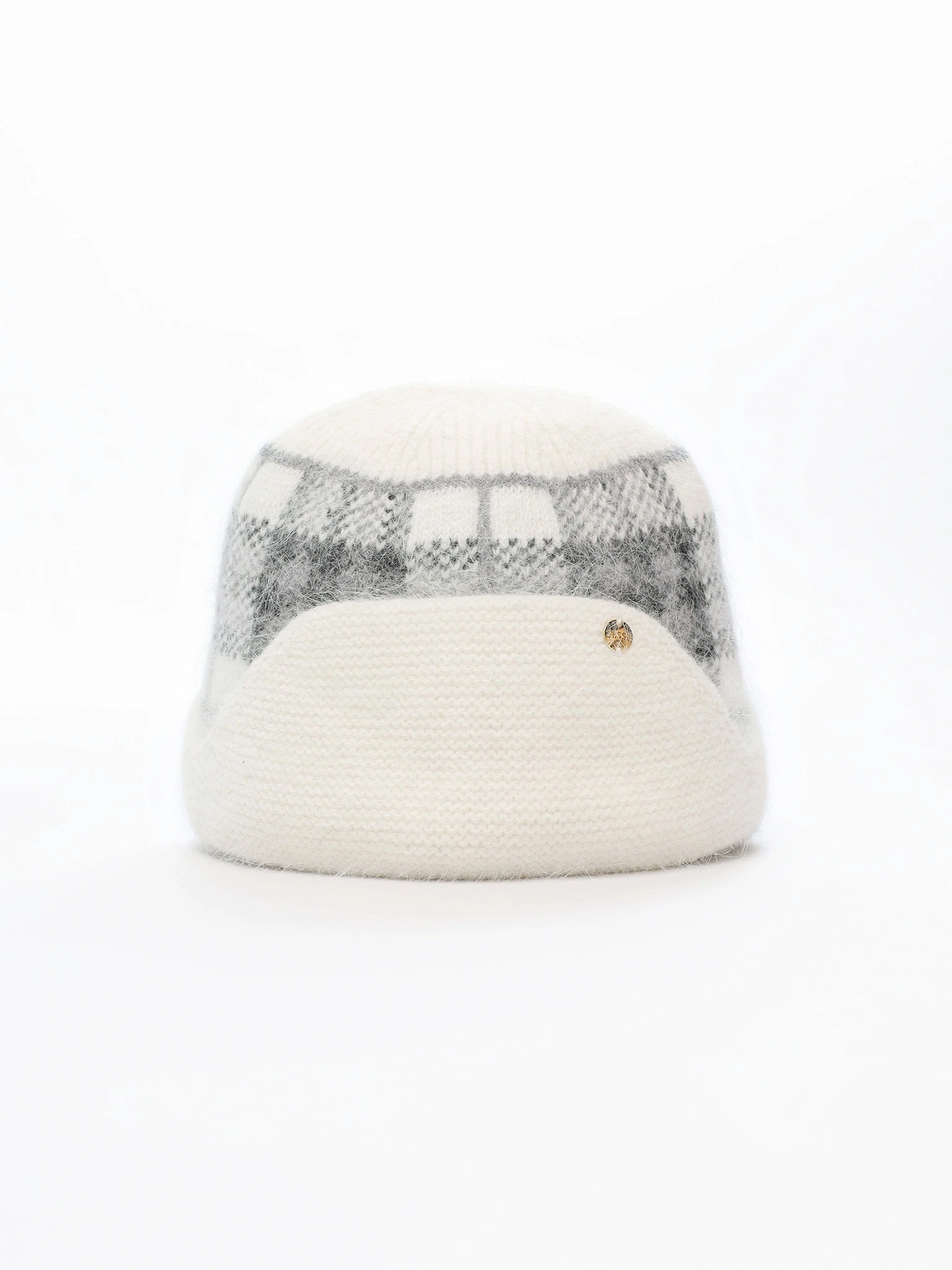 Шапка-ушанка из ангоры и нейлона с отворотом в ассортименте